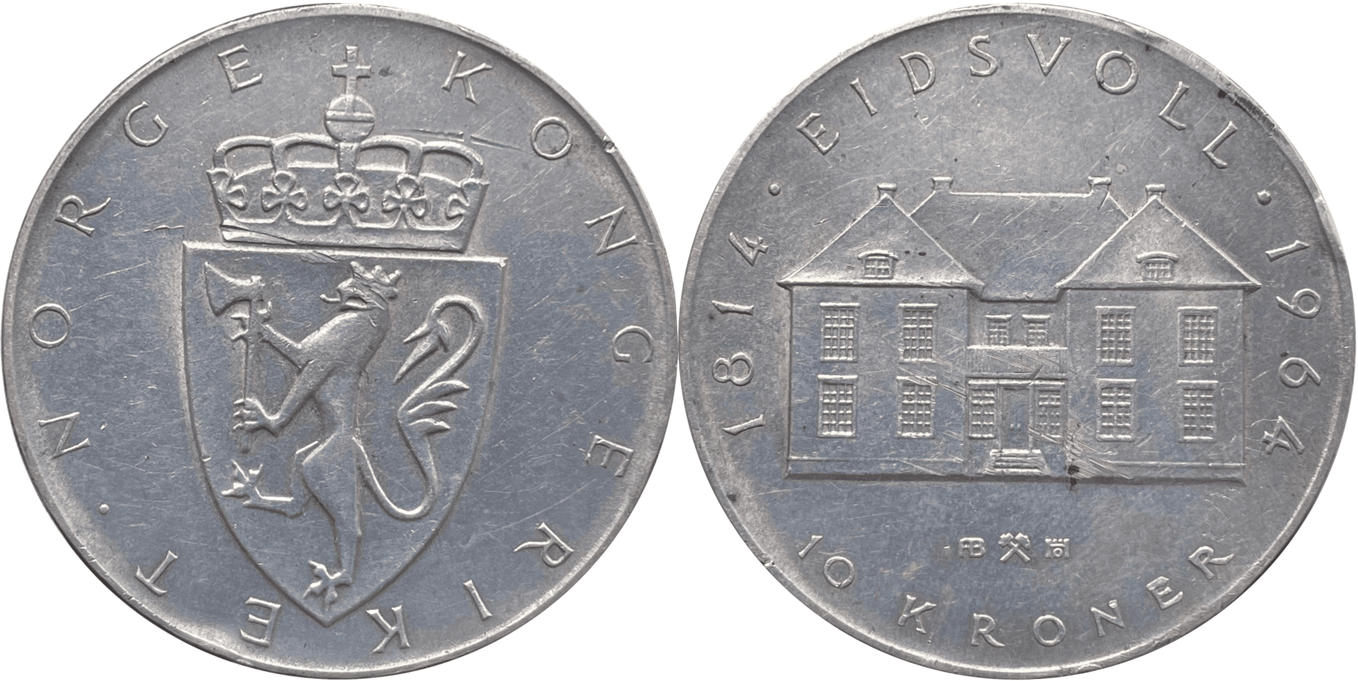 10 Coronas - Constitución Noruega 150 Años 1964 - Noruega