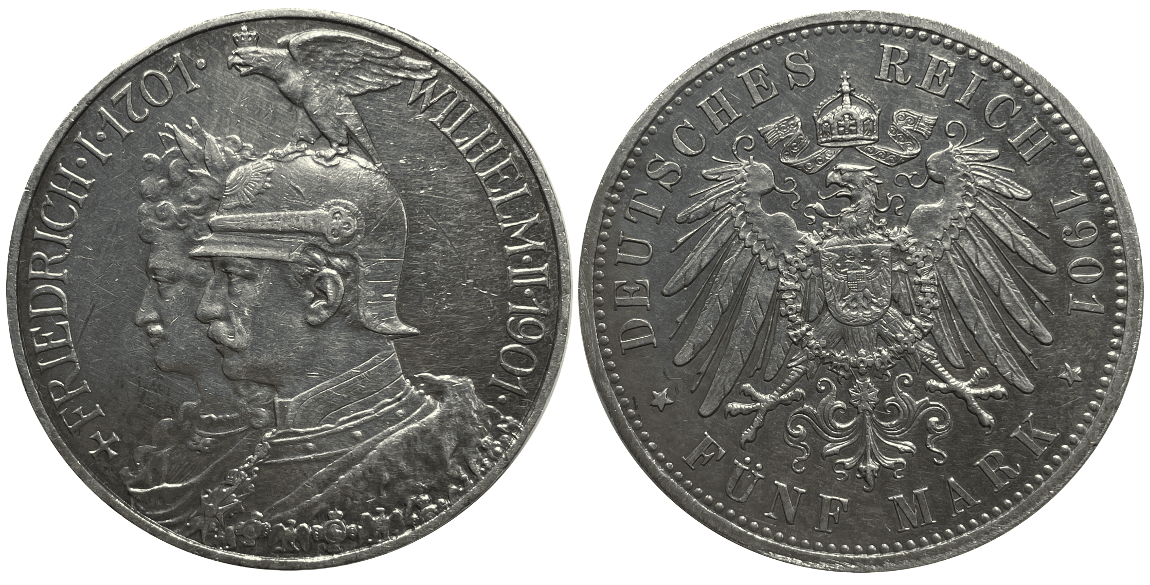 5 Marcos - Guillermo II 1901 - Imperio Alemán